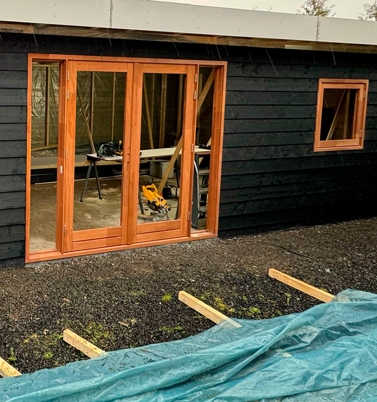 Houten schuifpui Tweelingtimmerfabriek